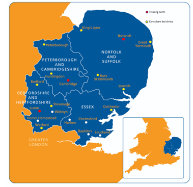 Map of clinic locations