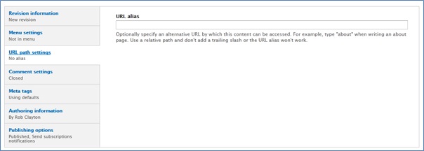 URL path settings